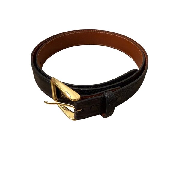 Trafalgar Black Genuine Java Lizard USA Brass Buckle Belt Mens Size 40 - Picture 1 of 7
